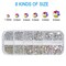 2400 Pieces Nail Art Rhinestones Kit Nail Gems Ab Flatback Rhinestones Gems Stones, with Storage Organizer Box/Wax Pencil/Tweezers 6 Sizes (1.5-4.5 mm) for Nail Art Craft (2400pcs)